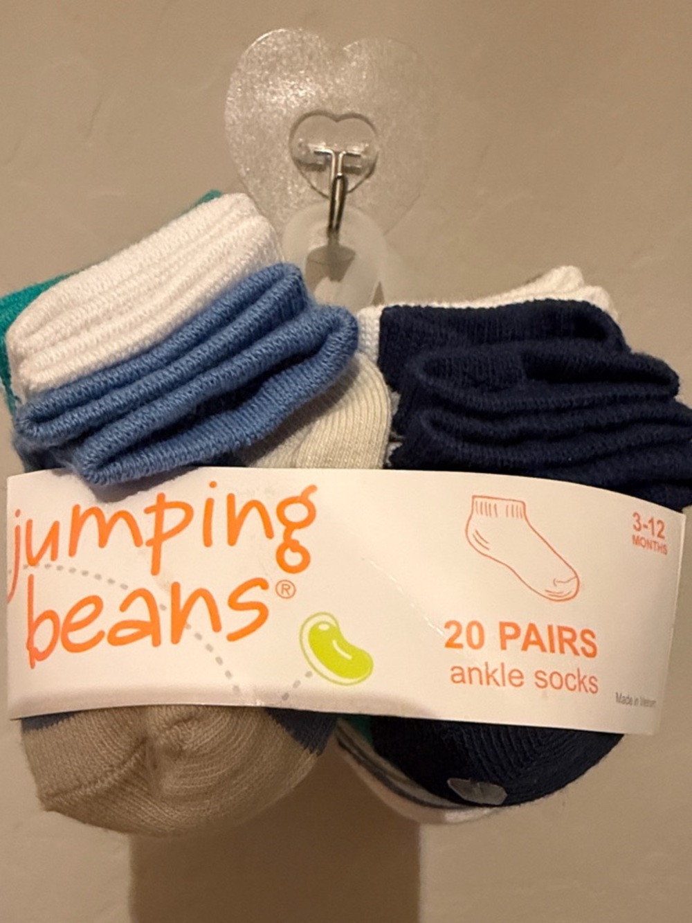 jumping beans 20-Pair Ankle Socks in Navy, Light Blue, Teal, White, Gray, Cream